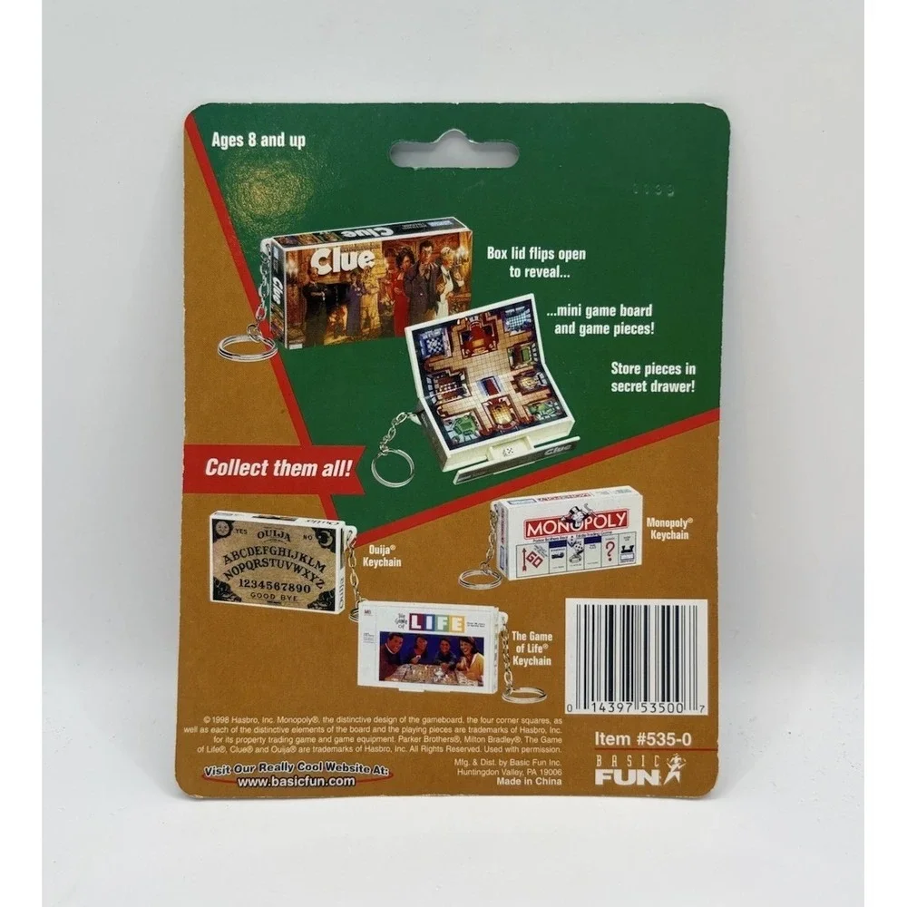 Clue‎ Keychain New Sealed 1998 Basic Fun Mini Travel Board Game